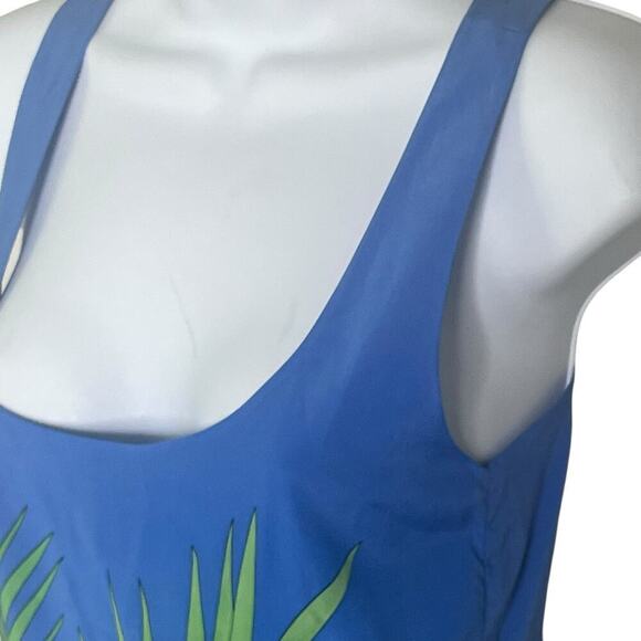 NWT Christopher Deane Tunic Silk Dress XS Tropical Floral Drawstring Blue $255 - Picture 5 of 11